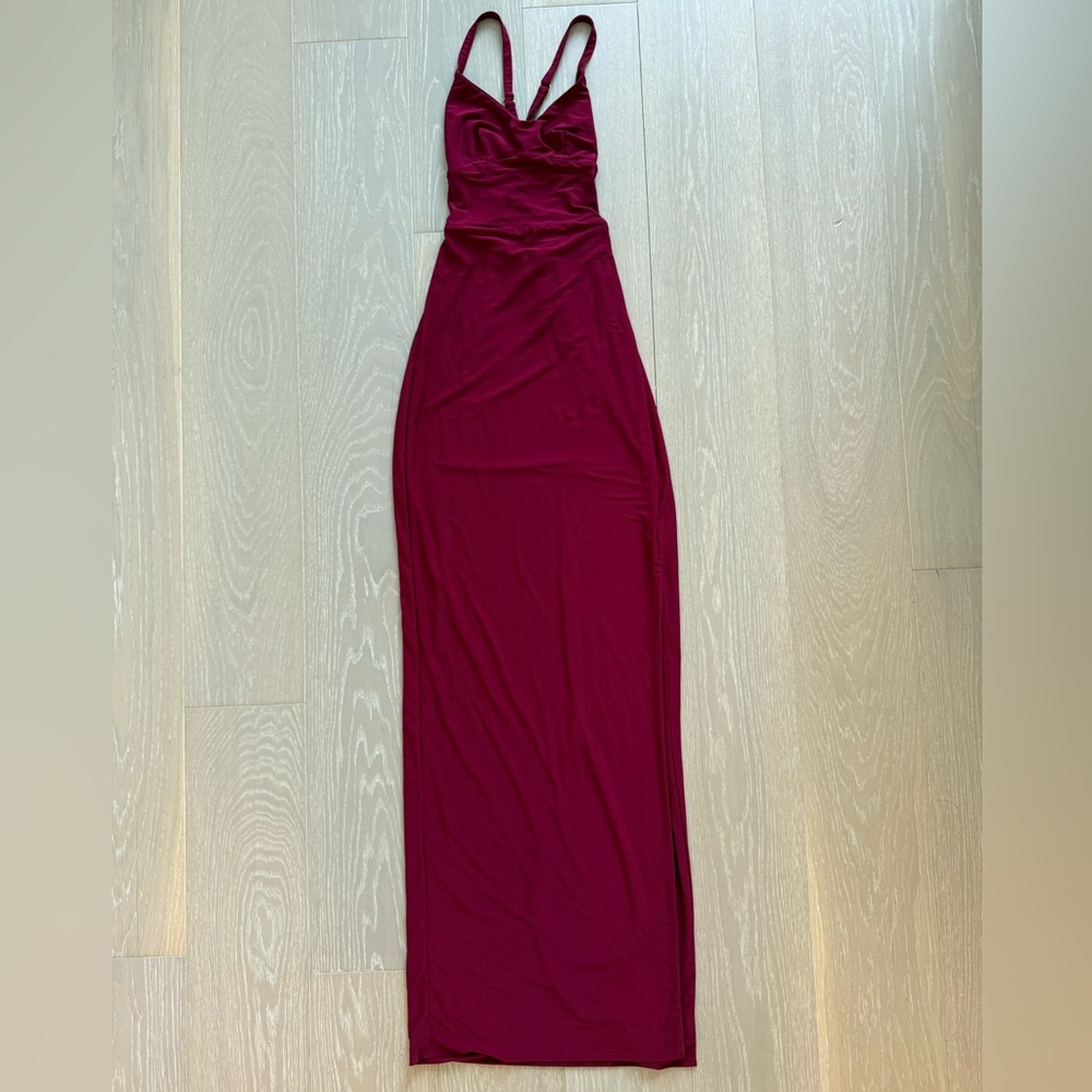 AYM Studio Elva Wine Red Dress - Picture 3 of 5